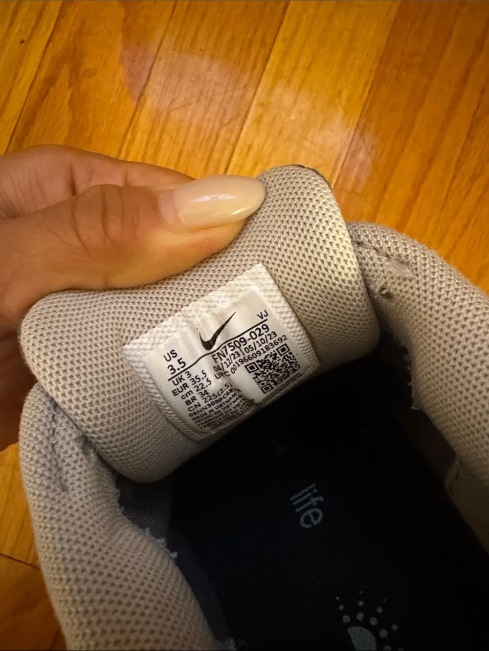 Nike Light Gray and White Mesh Trainer